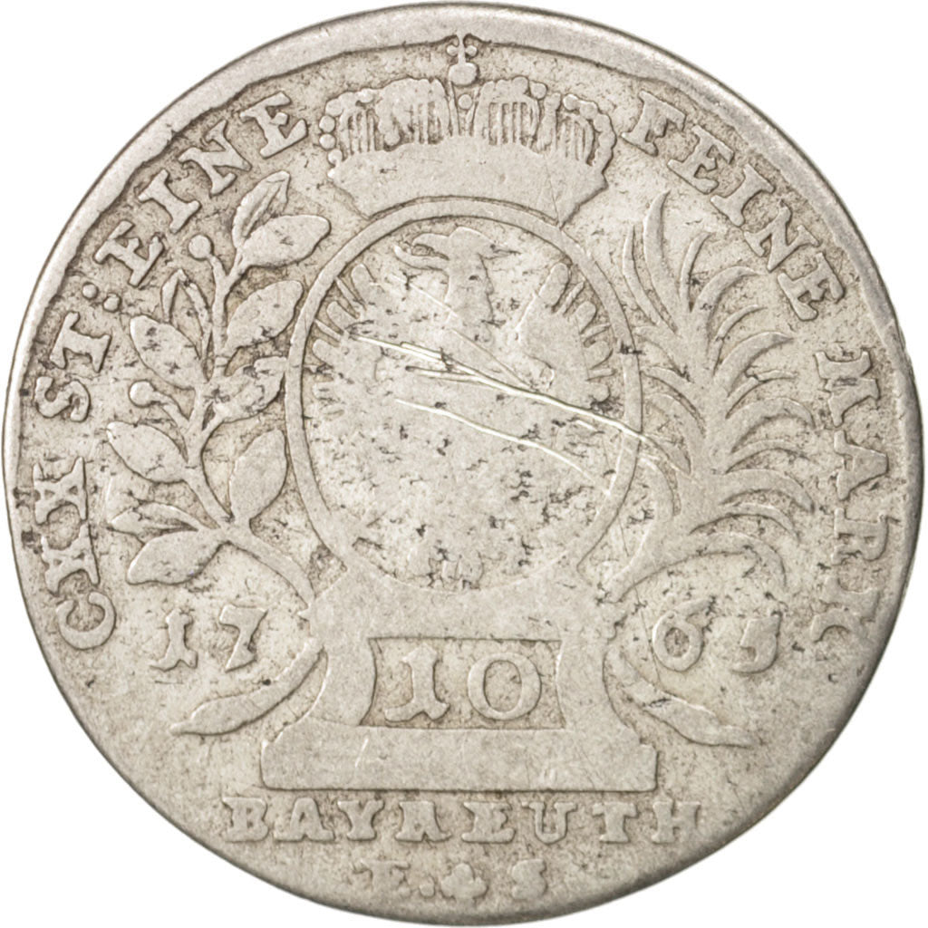 Coin, German States, BRANDENBURG-BAYREUTH, Friedrich Christian, 10 Kreuzer