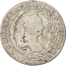 BOHEMIA, Maria Theresa, 20 Kreuzer, 1761, Prague, VG(8-10), Silver, KM:768