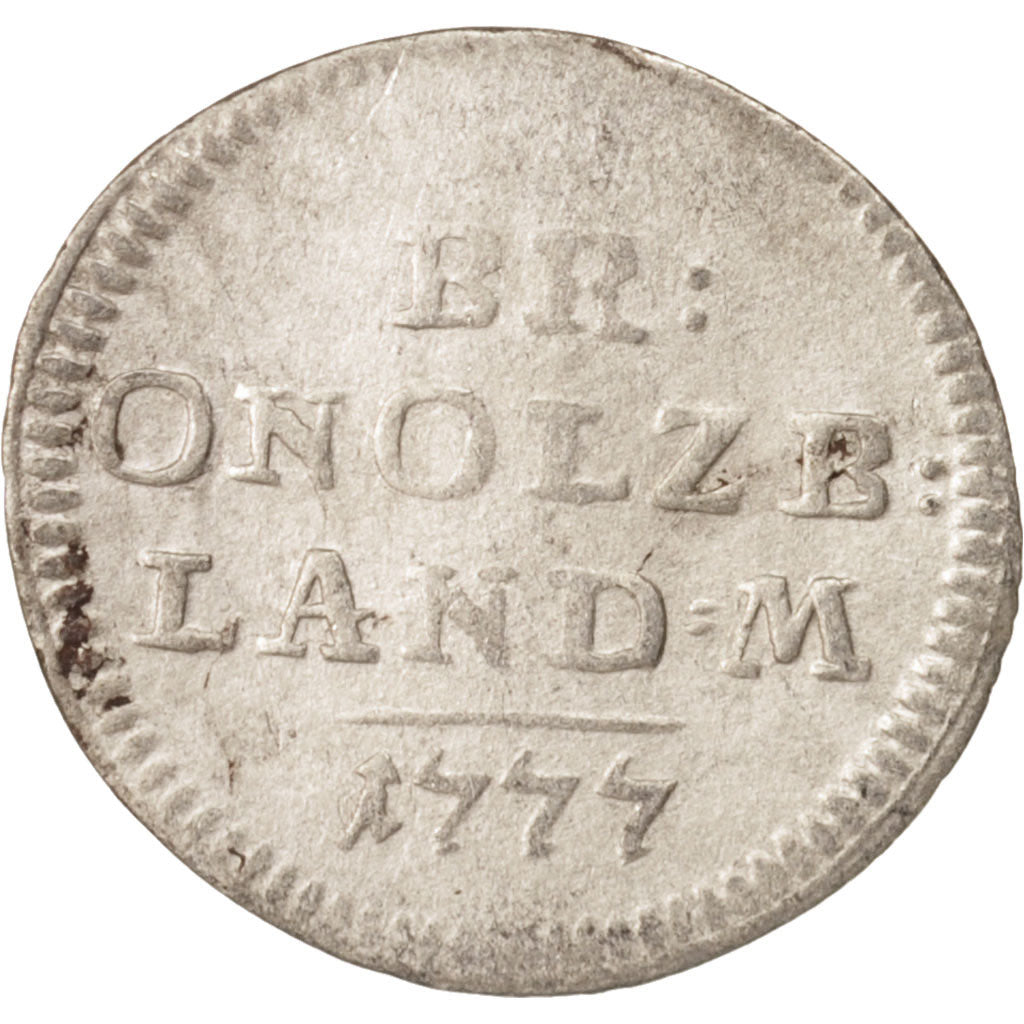 Coin, German States, BRANDENBURG-ANSBACH, 2-1/2 Kreuzer, 1777, VF(30-35), Billon