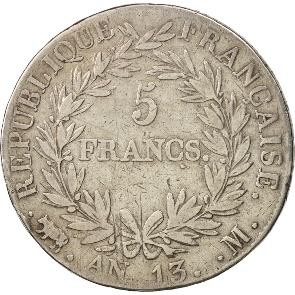 France, Napoléon I, 5 Francs, 1805, Toulouse, VF(20-25), Silver, KM:662.10
