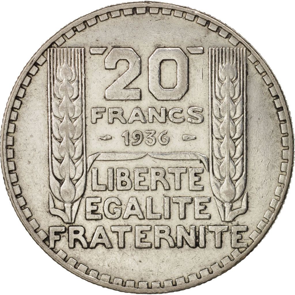 Coin, France, Turin, 20 Francs, 1936, Paris, EF(40-45), Silver, KM:879