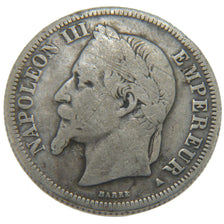 FRANCE, Napoléon III, 2 Francs, 1867, Paris, VF(20-25), Silver, Gadoury #527, 9.