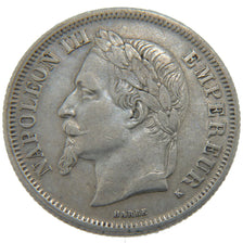 FRANCE, Napoléon III, 2 Francs, 1867, Bordeaux, KM #807.3, EF(40-45), Silver, G.
