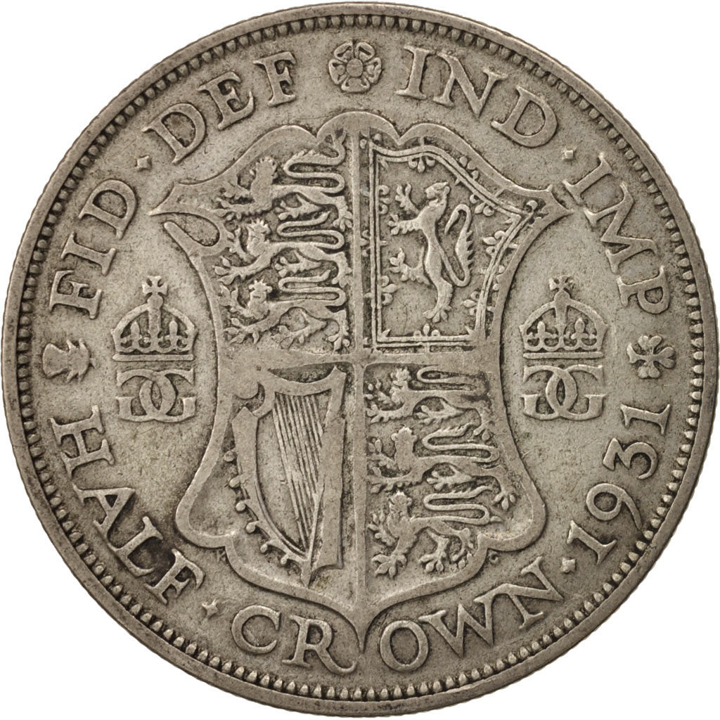 Great Britain, George V, 1/2 Crown, 1931, VF(20-25), Silver, KM:835