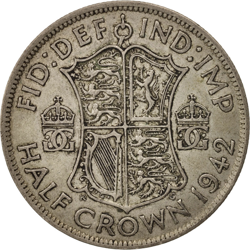 Coin, Great Britain, George VI, 1/2 Crown, 1942, EF(40-45), Silver, KM:856