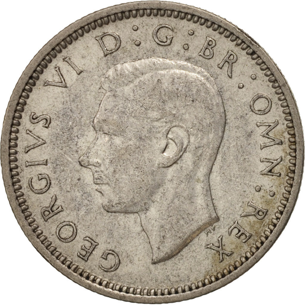 Great Britain, George VI, 6 Pence, 1937, AU(50-53), Silver, KM:852