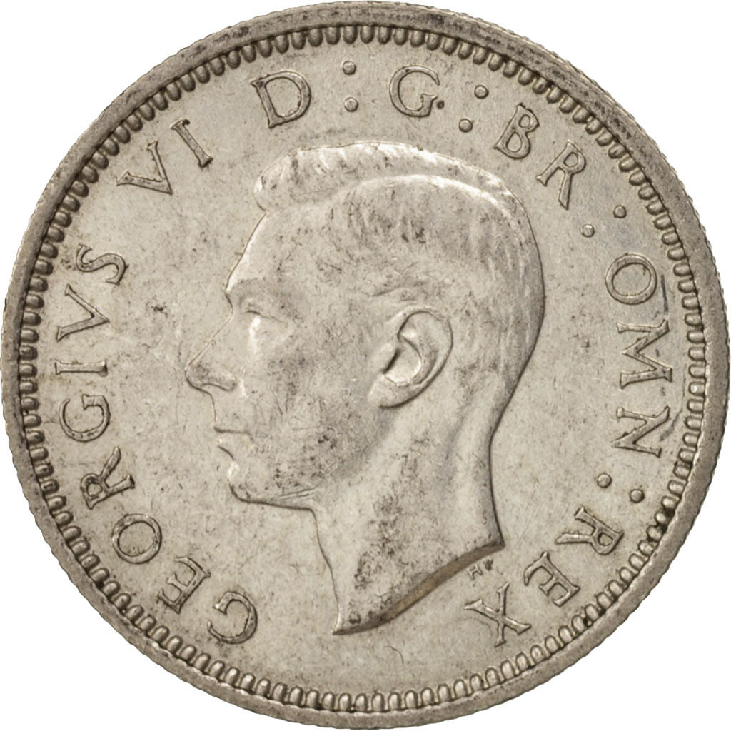 Coin, Great Britain, George VI, 6 Pence, 1941, MS(60-62), Silver, KM:852