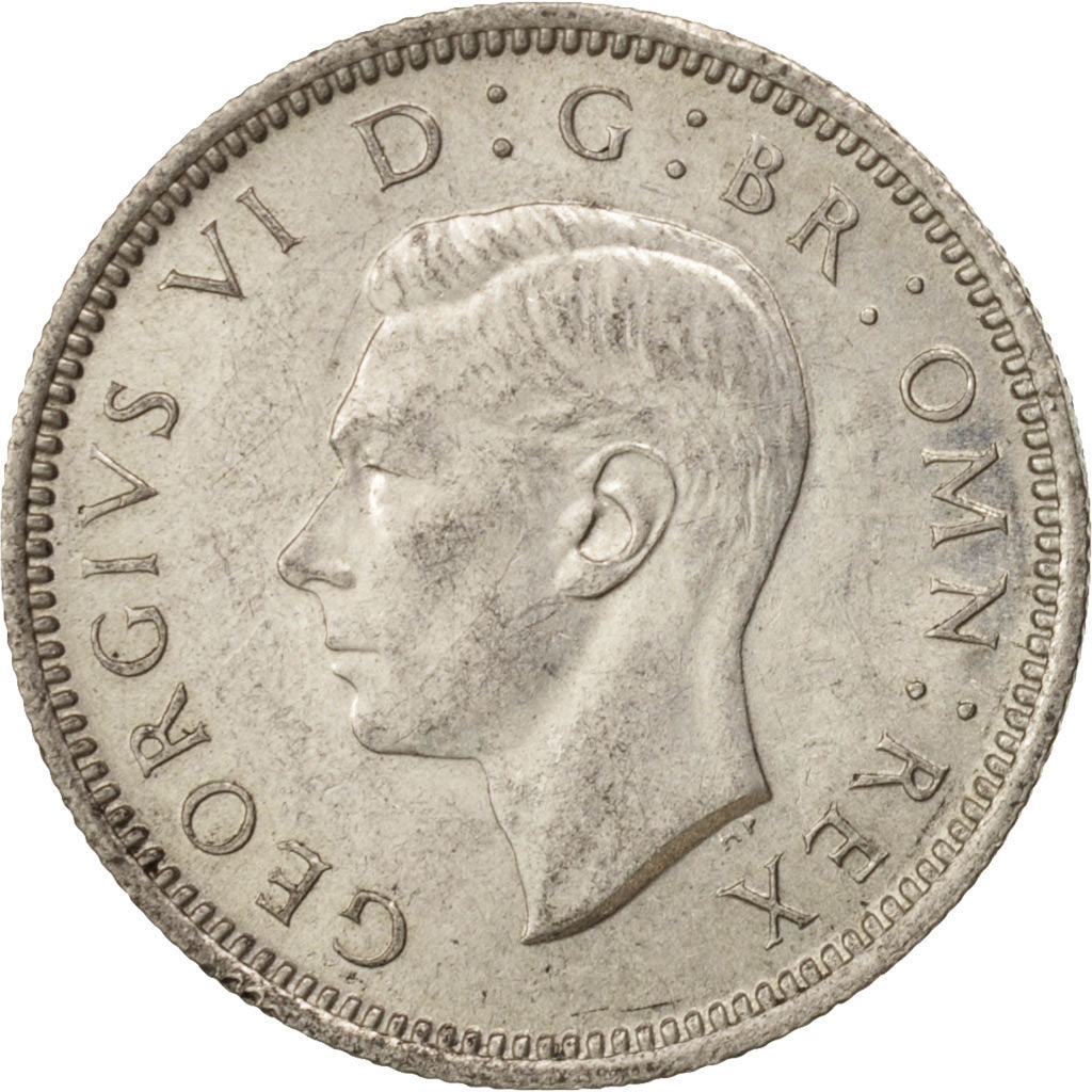 Coin, Great Britain, George VI, 6 Pence, 1945, MS(63), Silver, KM:852