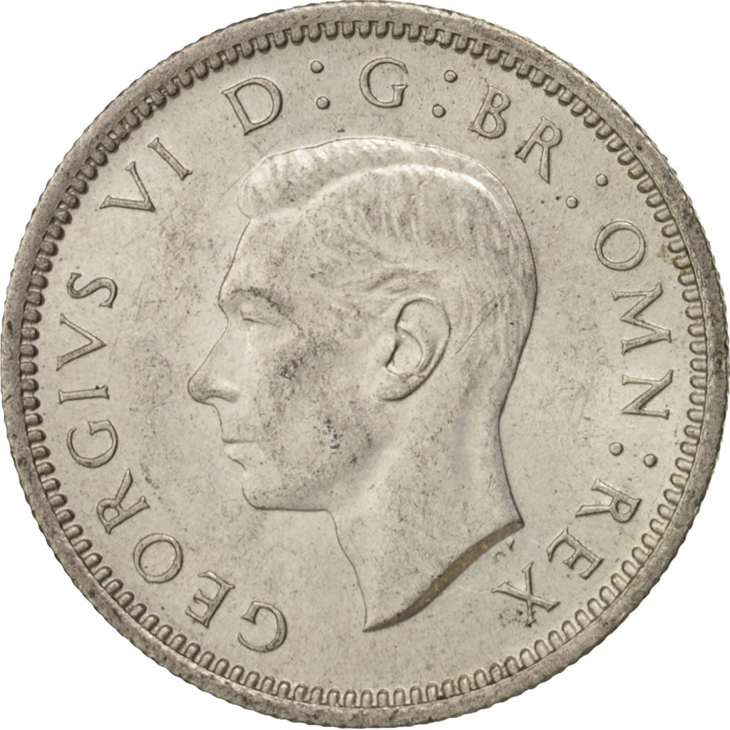 Moneta, Gran Bretagna, George VI, 6 Pence, 1946, SPL+, Argento, KM:852