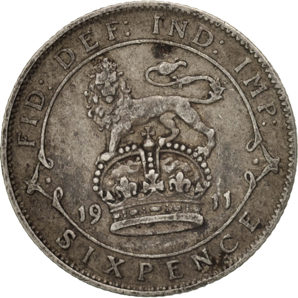 Great Britain, George V, 6 Pence, 1911, VF(20-25), Silver, KM:815