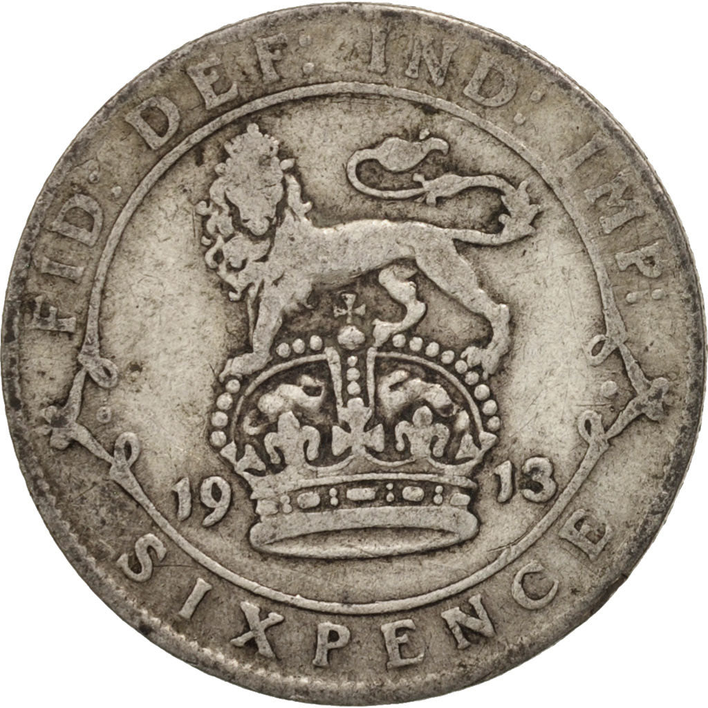 Great Britain, George V, 6 Pence, 1913, VF(20-25), Silver, KM:815