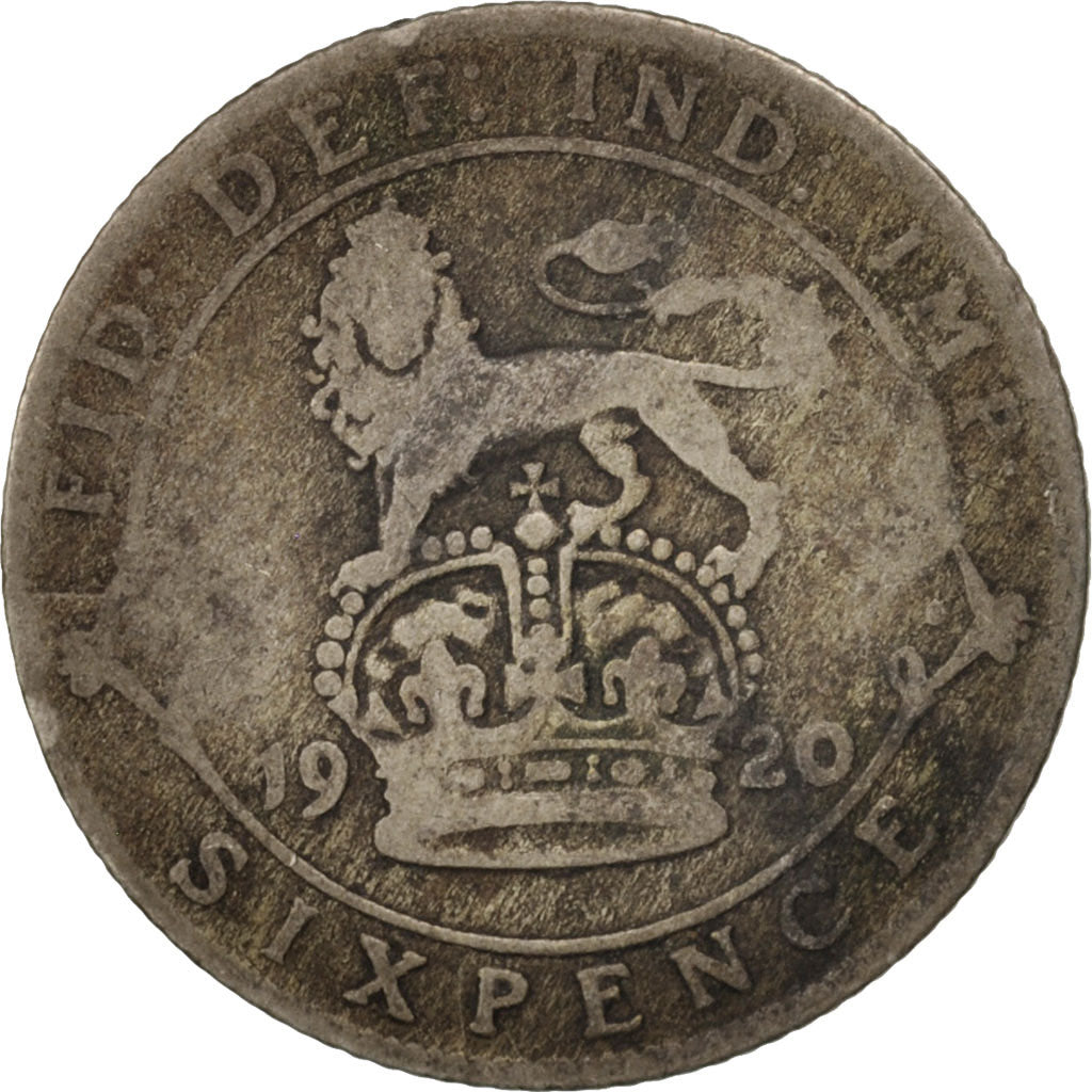 Great Britain, George V, 6 Pence, 1920, VF(20-25), Silver, KM:815a.1