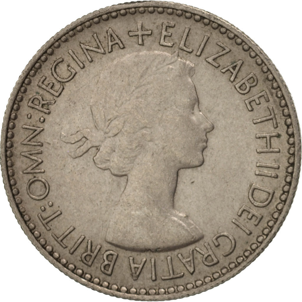 Great Britain, Elizabeth II, 6 Pence, 1953, AU(50-53), Copper-nickel, KM:889