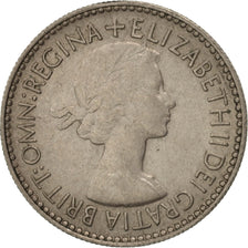 Great Britain, Elizabeth II, 6 Pence, 1953, AU(50-53), Copper-nickel, KM:889