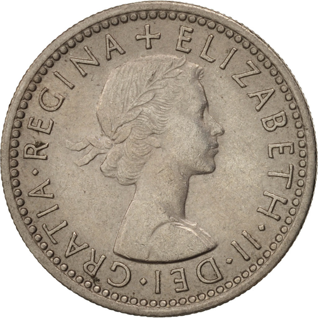 Gran Bretagna, Elizabeth II, 6 Pence, 1955, SPL-, Rame-nichel, KM:903