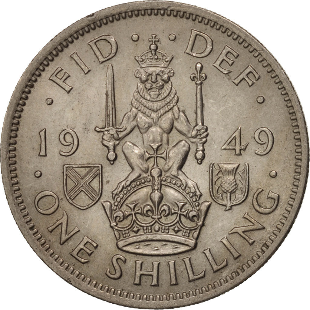 Great Britain, George VI, Shilling, 1949, MS(60-62), Copper-nickel, KM:877