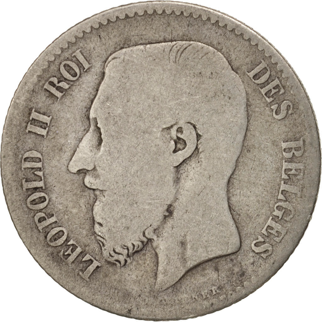 Belgium, Leopold II, Franc, 1867, F(12-15), Silver, KM:28.1