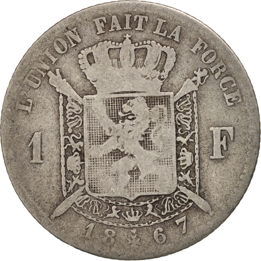 Belgium, Leopold II, Franc, 1867, F(12-15), Silver, KM:28.1
