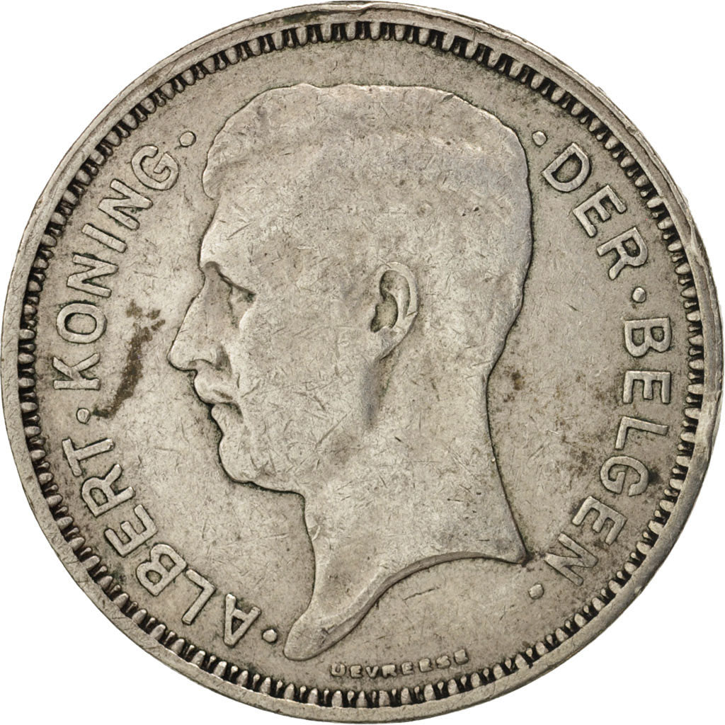 Belgium, 20 Francs, 20 Frank, 1934, VF(30-35), Silver, KM:104.1