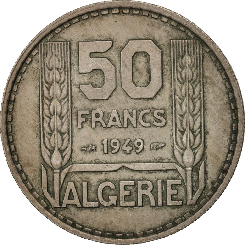 Algeria, 50 Francs, 1949, Paris, AU(50-53), Copper-nickel, KM:92
