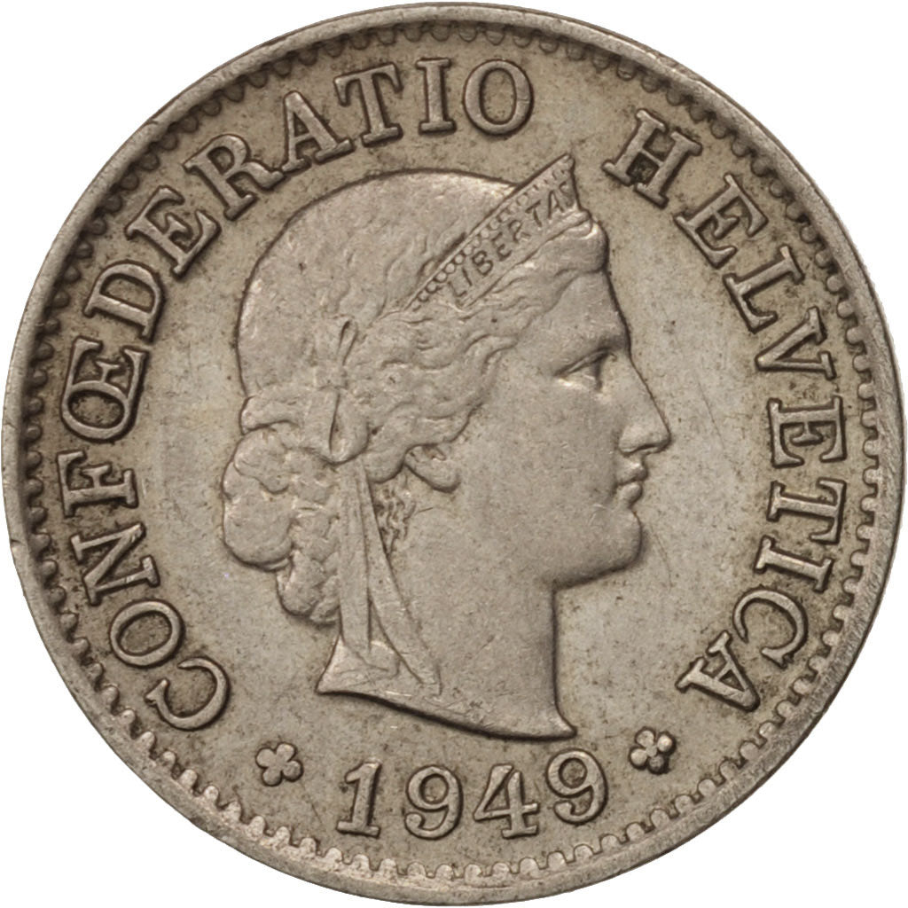 Coin, Switzerland, 5 Rappen, 1949, Bern, AU(50-53), Copper-nickel, KM:26