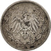 Coin, GERMANY - EMPIRE, 1/2 Mark, 1905, Karlsruhe, VF(30-35), Silver, KM:17
