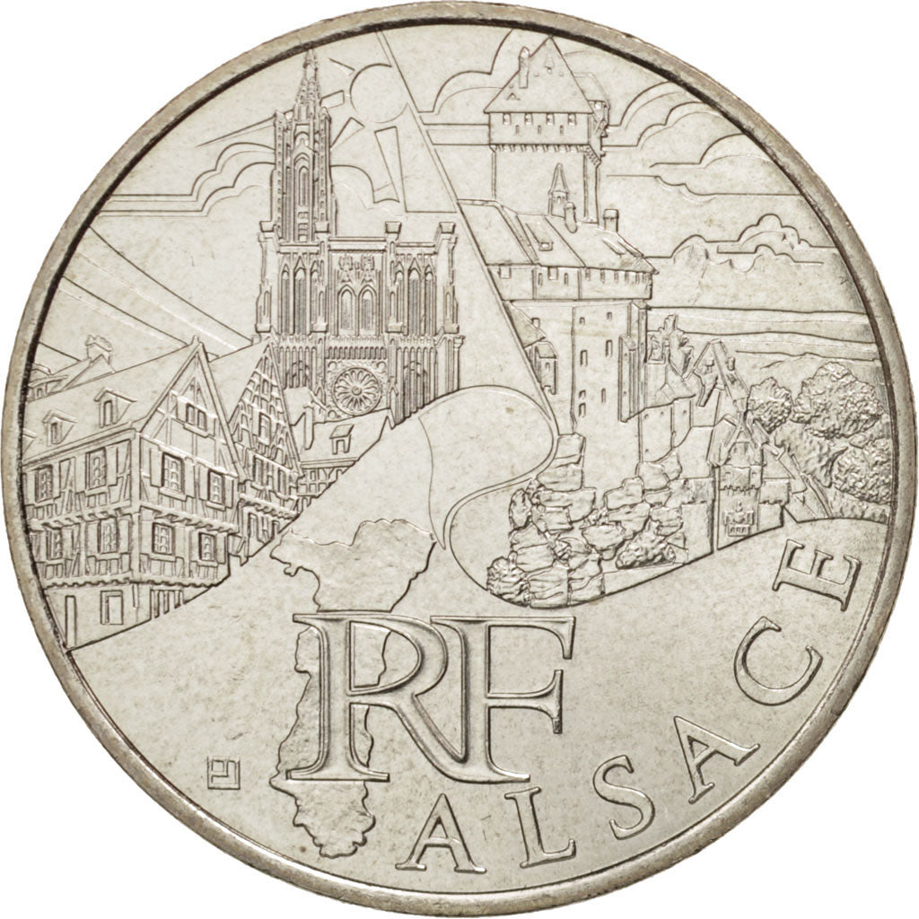 France, 10 Euro Alsace, 2011, MS(64), Silver, KM:1734