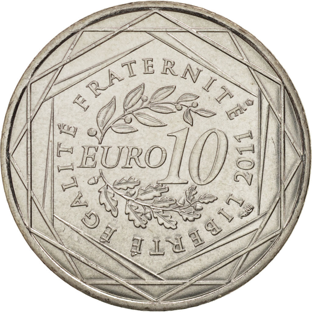 France, 10 Euro Alsace, 2011, MS(64), Silver, KM:1734