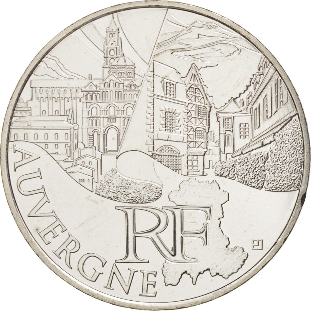 Francia, 10 Euro Auvergne, 2011, FDC, Argento, KM:1728