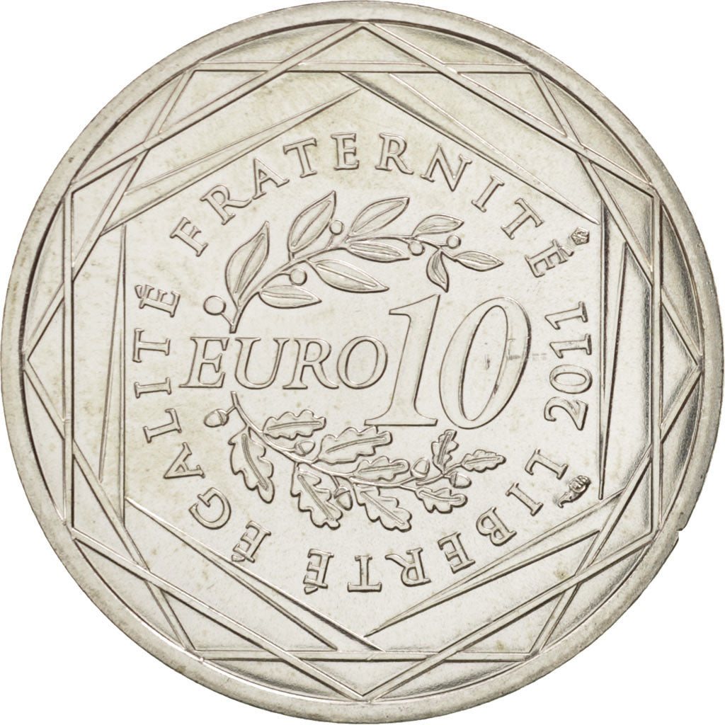 France, 10 Euro Martinique, 2011, MS(64), Silver, KM:1744