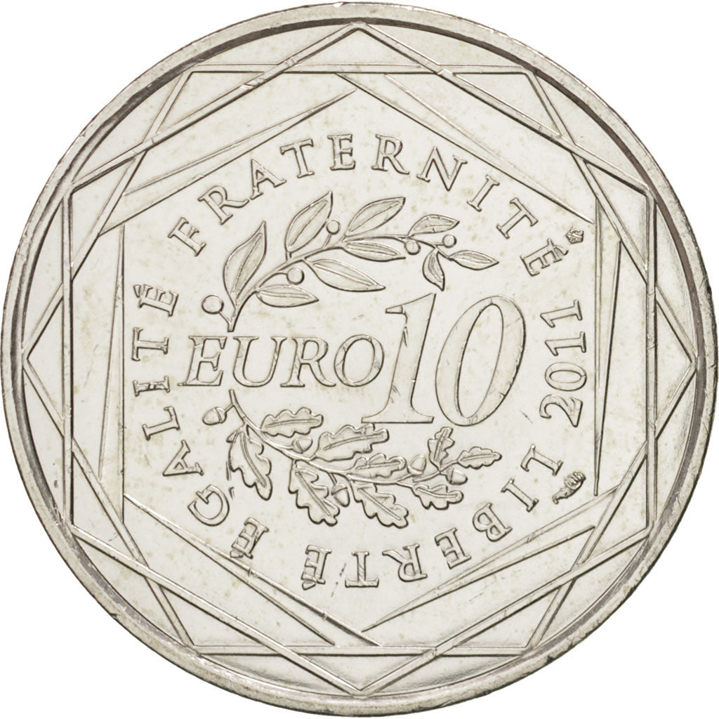 France, 10 Euro Nord-Pas-De-Calais, 2011, MS(64), Silver, KM:1745