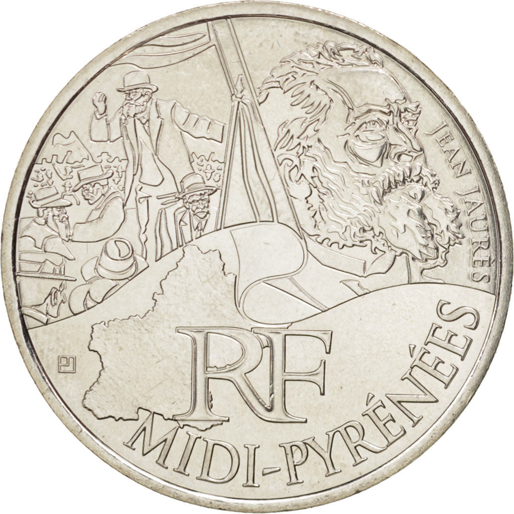 France, 10 Euro Midi-Pyrénées, 2012, MS(65-70), Silver, KM:1887