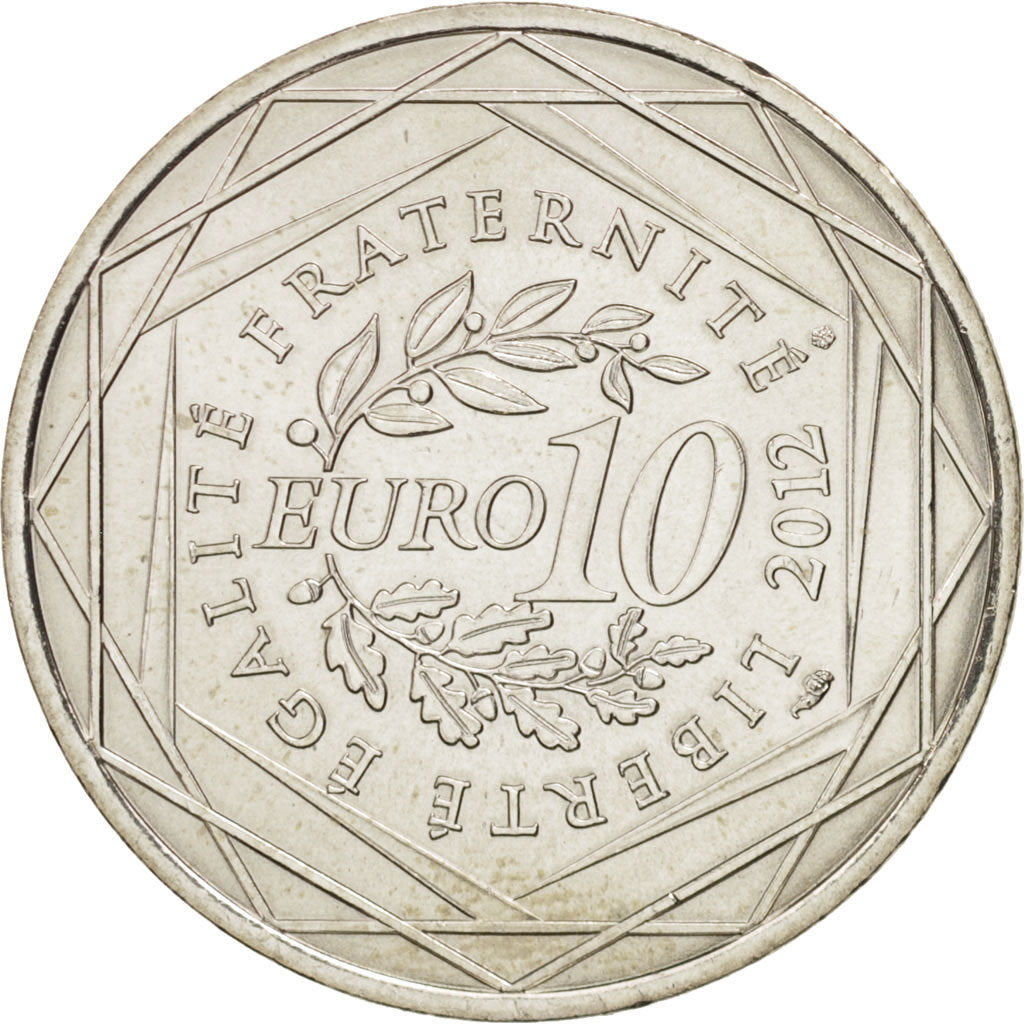 France, 10 Euro Provence-Alpes-Côte-d'Azur, 2012, MS(65-70), Silver, KM:1884