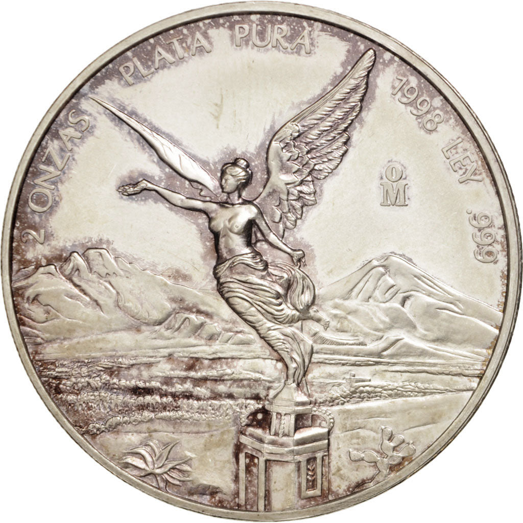 Moneta, Messico, 2 Onzas, 2 Troy Ounces of Silver, 1998, Mexico City, SPL