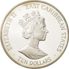 Estados del Caribe Oriental , Elizabeth II, 10 Dollars, 1998, FDC, Plata, KM:30