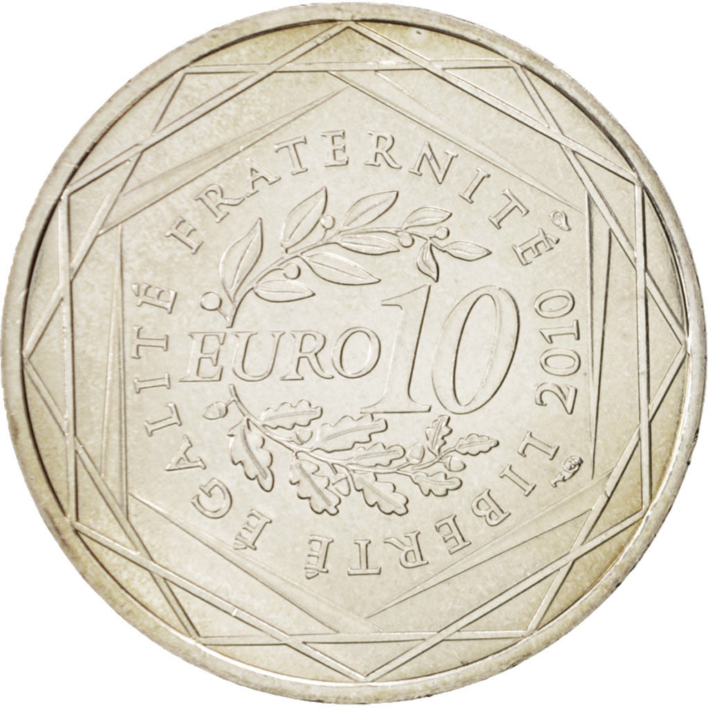 Munten, Frankrijk, 10 Euro, 2010, FDC, Zilver, KM:1652