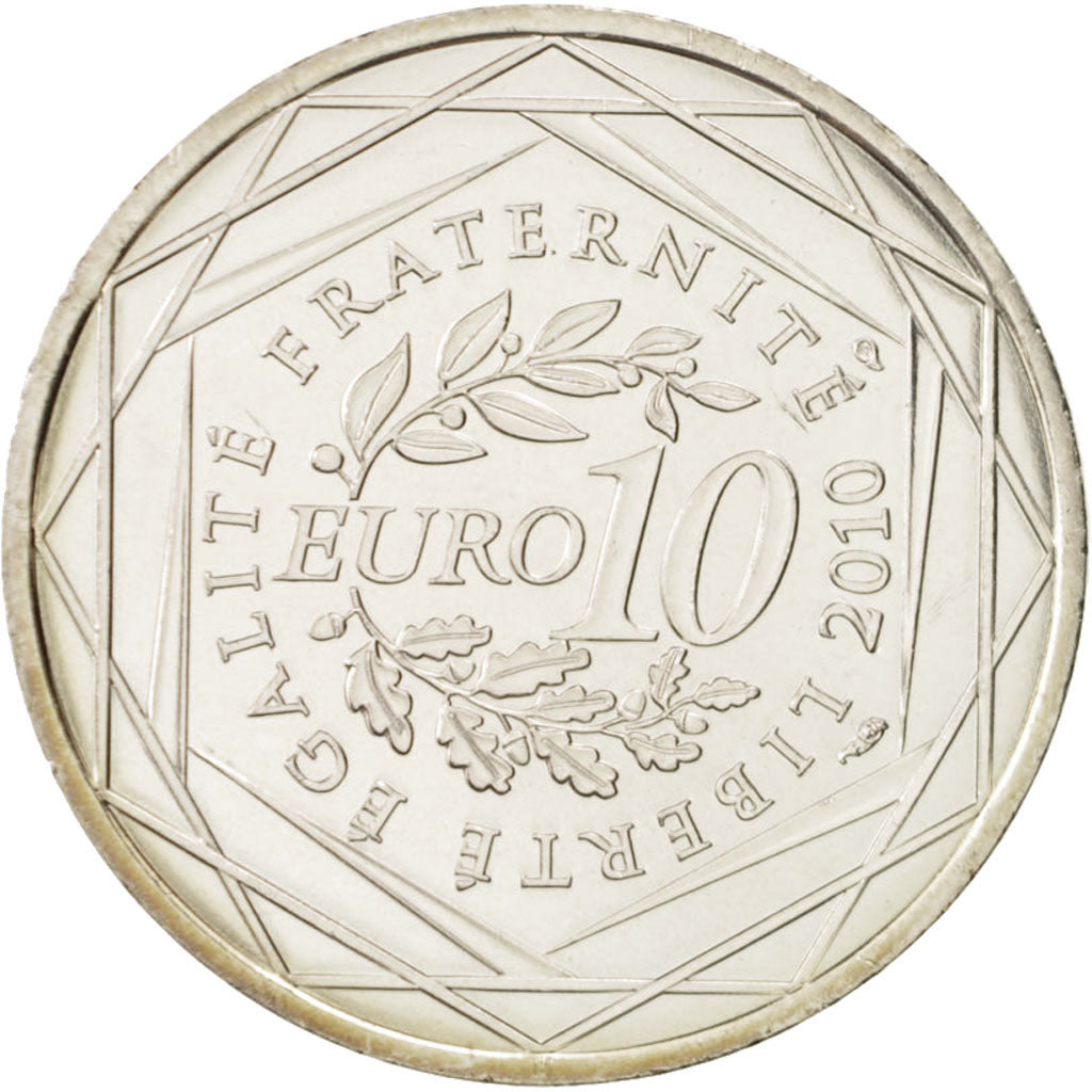 France, 10 Euro Martinique, 2010, MS(65-70), Silver, KM:1662