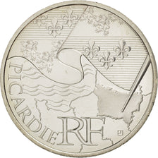 France, 10 Euro Picardie, 2010, MS(65-70), Silver, KM:1666