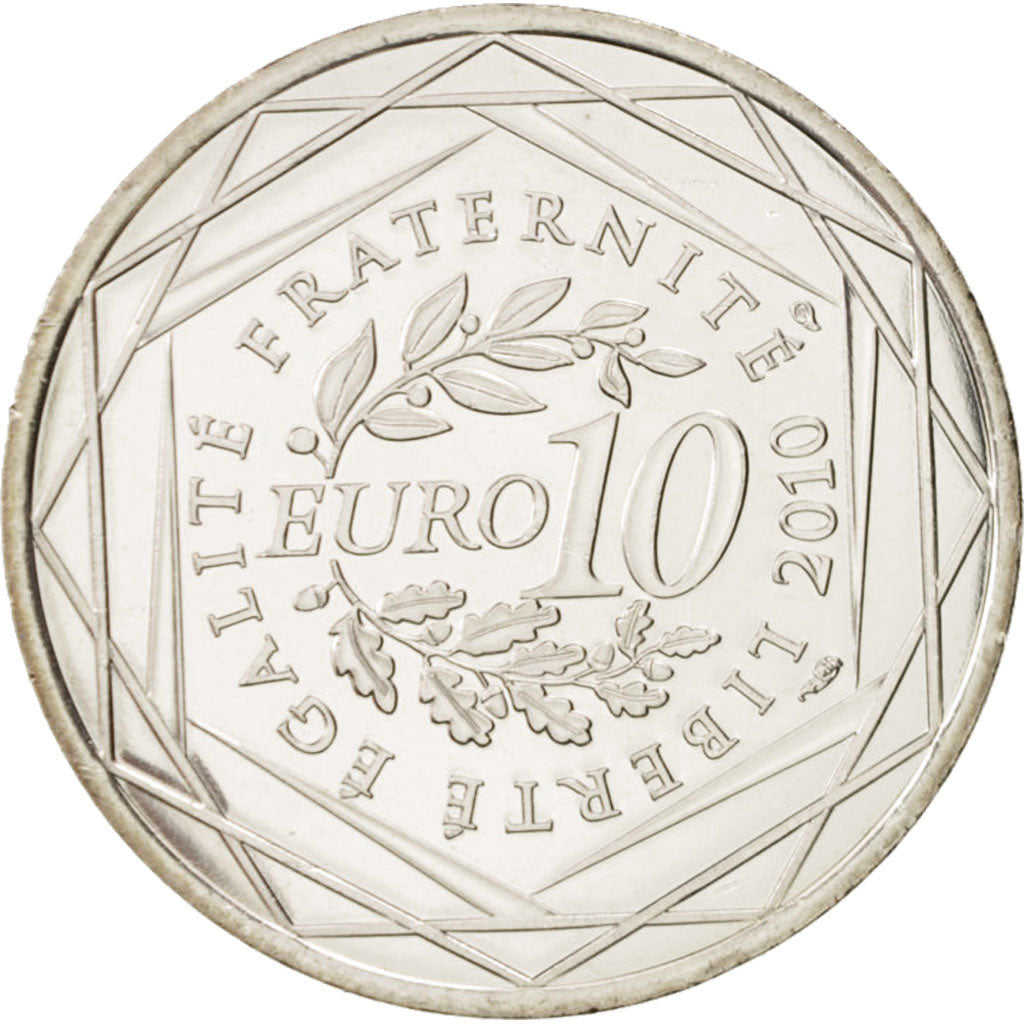 France, 10 Euro Corse, 2010, MS(64), Silver, KM:1658