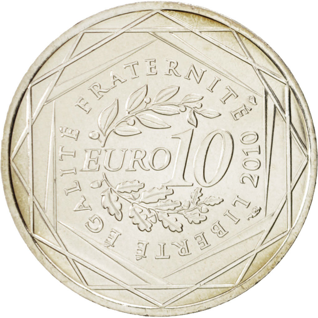 Munten, Frankrijk, 10 Euro, 2010, FDC, Zilver, KM:1650