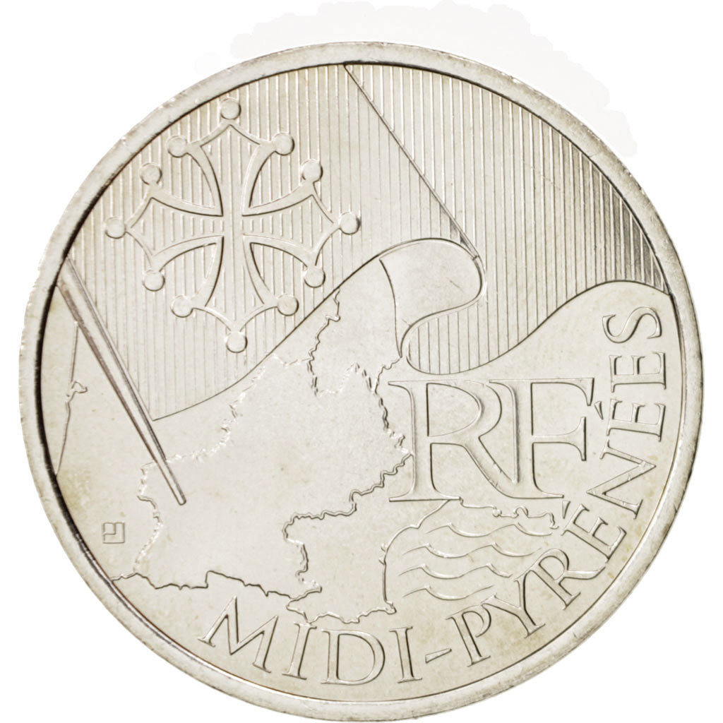 Francia, 10 Euro Midi-Pyrénées, 2010, FDC, Argento, KM:1663