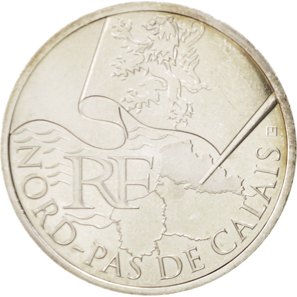 France, 10 Euro Nord-Pas-de-Calais, 2010, MS(64), Silver, KM:1664