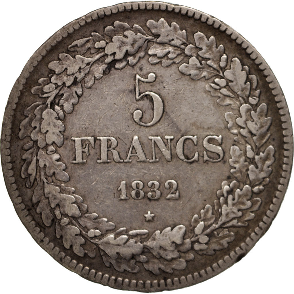 Coin, Belgium, Leopold I, 5 Francs, 5 Frank, 1832, EF(40-45), Silver, KM:3.1