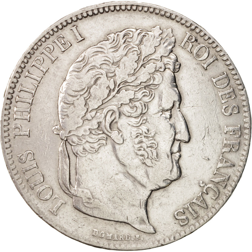 France, Louis-Philippe, 5 Francs, 1839, Lyon, EF(40-45), Silver, KM:749.4
