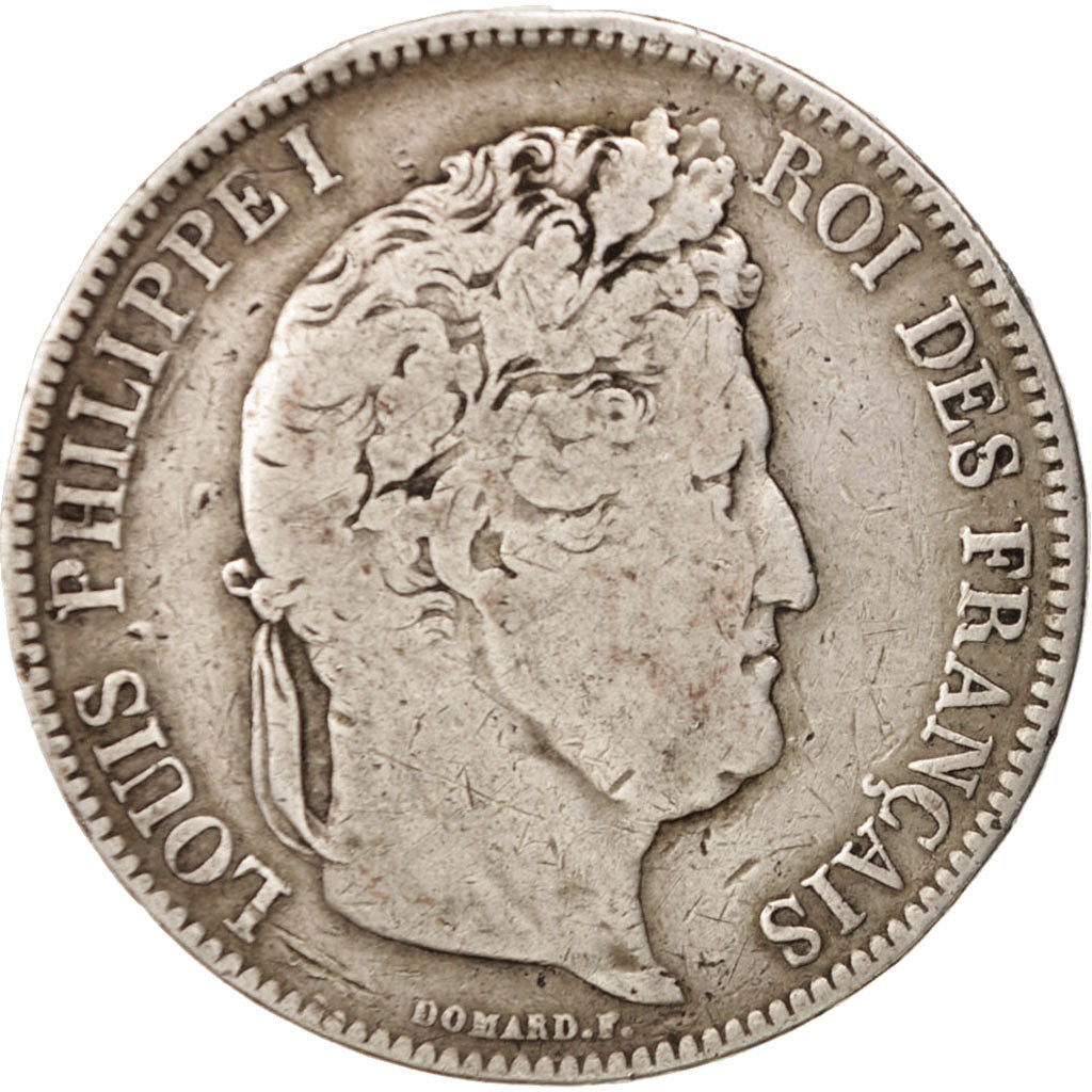 Coin, France, Louis-Philippe, 5 Francs, 1833, Lyon, VF(20-25), Silver, KM:749.4