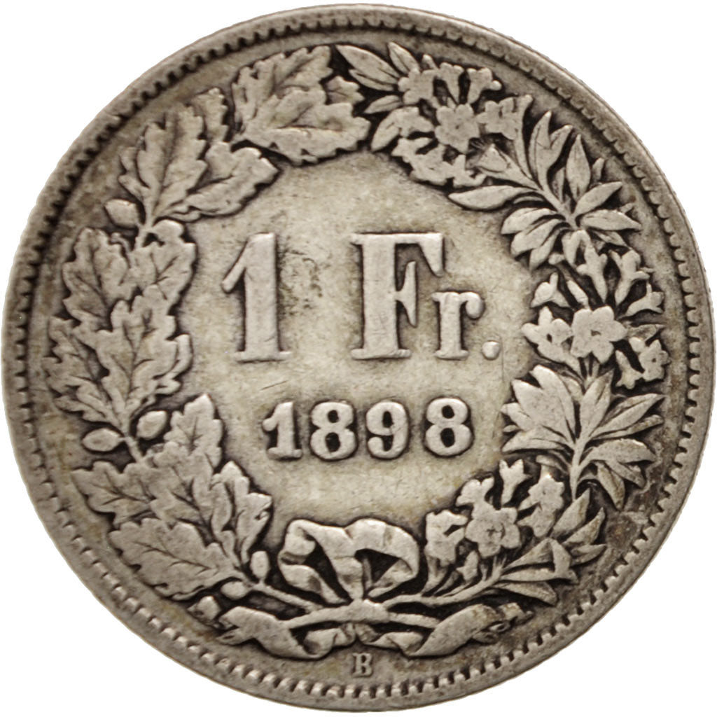 Switzerland, Franc, 1898, Bern, F(12-15), Silver, KM:24