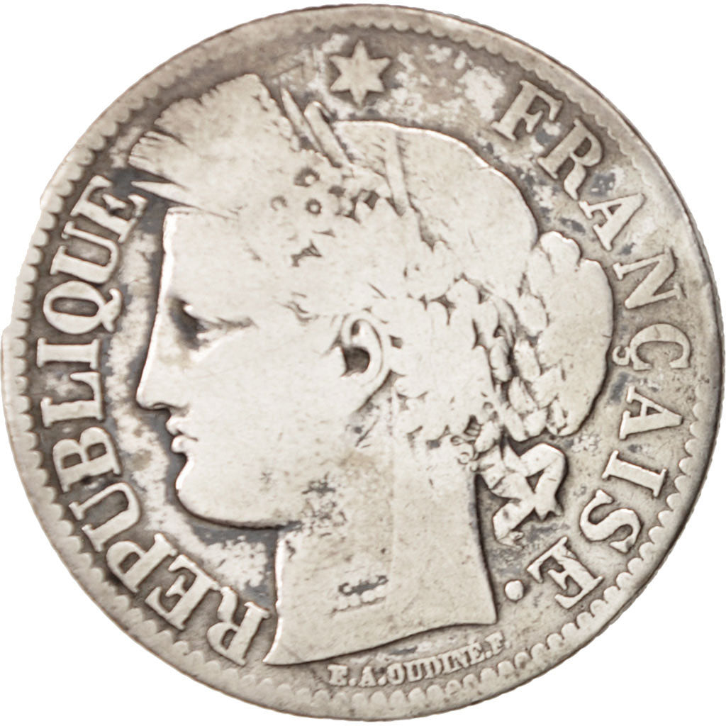France, Cérès, 2 Francs, 1872, Bordeaux, F(12-15), Silver, KM:817.2