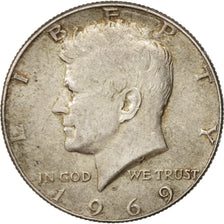 United States, Kennedy Half Dollar, 1969, Denver, AU(50-53), Silver, KM:202a