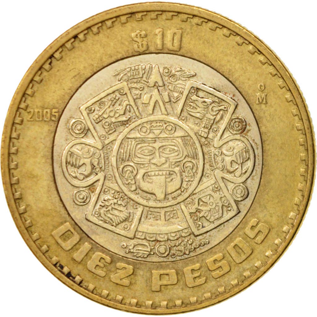 Mexico, 10 Pesos, 2005, Mexico City, AU(50-53), Bi-Metallic, KM:616