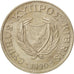 Coin, Cyprus, 20 Cents, 1990, AU(55-58), Nickel-brass, KM:62.1